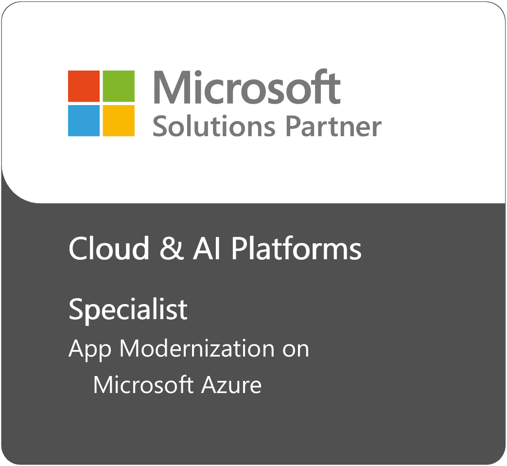 Microsoft Solutions Partner - Cloud & AI Platforms, Specialist in App Modernization on Microsoft Azure